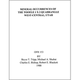 Mineral occurrences of the Tooele 1o x 2o quadrangle, west-central Utah (OFR-153)