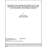 Isotopes and carbonate minerals in Lake Bonneville marl: records of lake-level fluctuations and climate change (OFR-251)