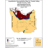 Liquefaction susceptibility map for Tooele Valley, Tooele County, Utah (PI-80)