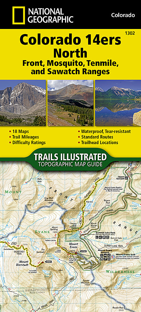 Colorado 14ers North Map [Sawatch, Mosquito, and Front Ranges] (TI-1302)