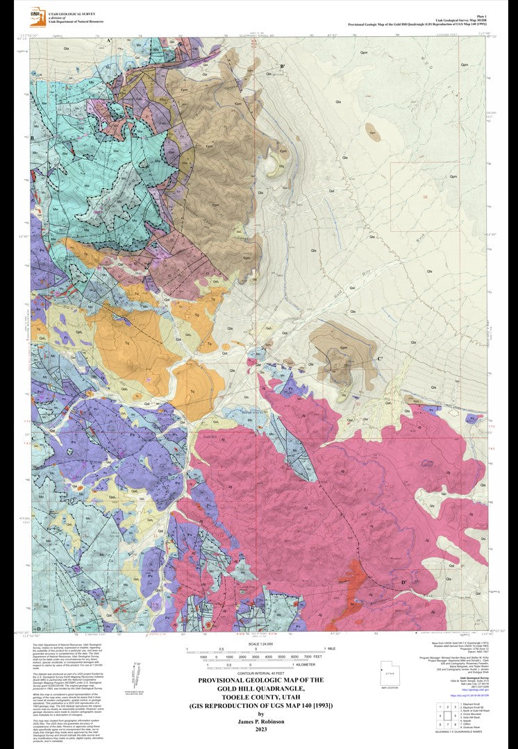 Provisional Geologic Map of the Gold Hill Quadrangle, Tooele County, U