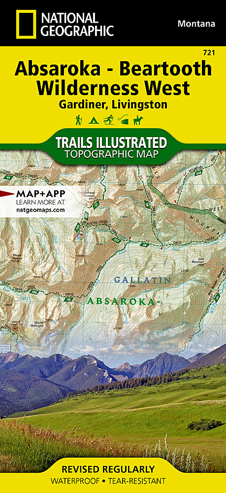 Absaroka-Beartooth Wilderness West Map [Gardiner, Livingston] (TI-721)