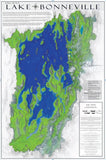 Ancient Lake Bonneville from 18,000 to 16,000 B.P. Wall Map