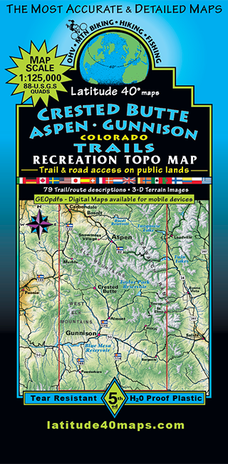 Crested Butte - Aspen - Gunnison Trails Recreation Topo Map