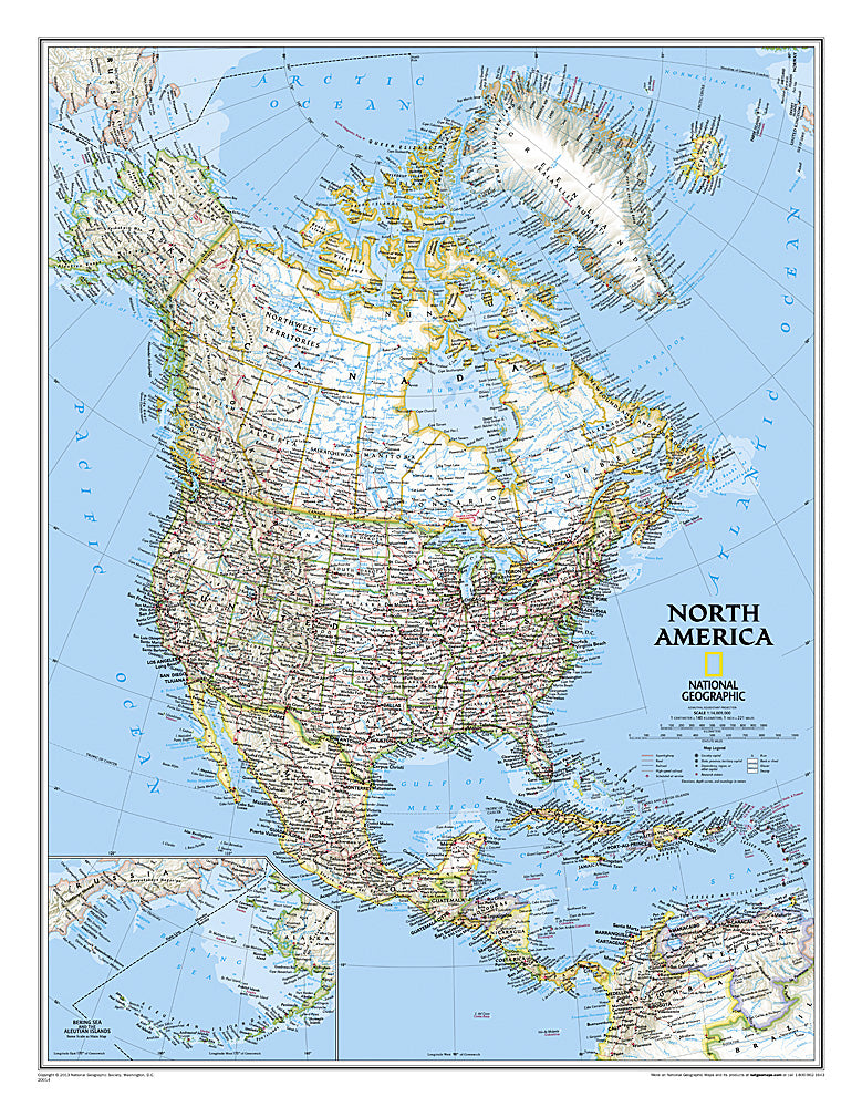 North America Classic Wall Map