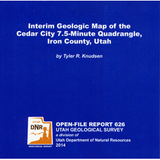Interim Geologic Map of the Cedar City 7.5-Minute Quadrangle, Iron County, Utah (OFR-626)