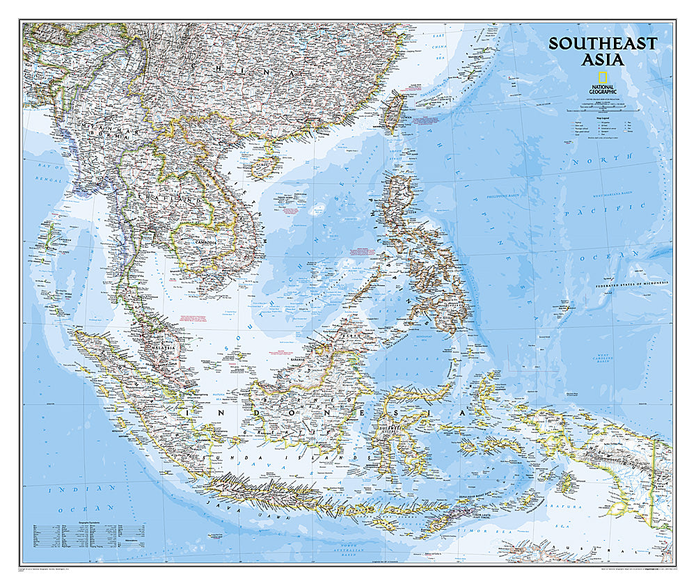 Southeast Asia (Indonesia) Classic Wall Map – The Natural Resources Map ...