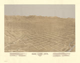 Birds-Eye View of Salt Lake City 1875 Historical Map