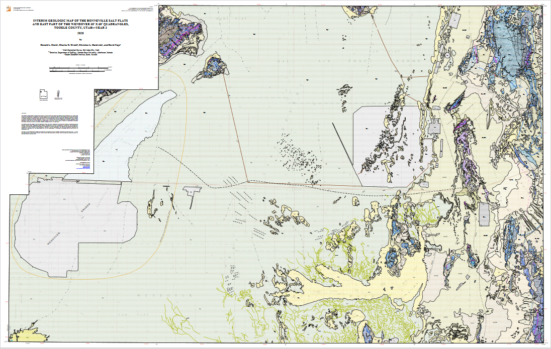 Interim Geologic Map of the Bonneville Salt Flats and East Part of the Wendover 30' x 60' Quadrangles, Tooele County, Utah—Year 3 (OFR-731)