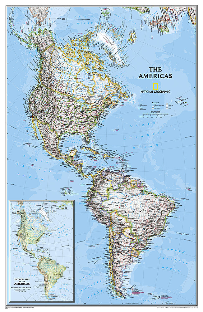 The Americas Classic Wall Map