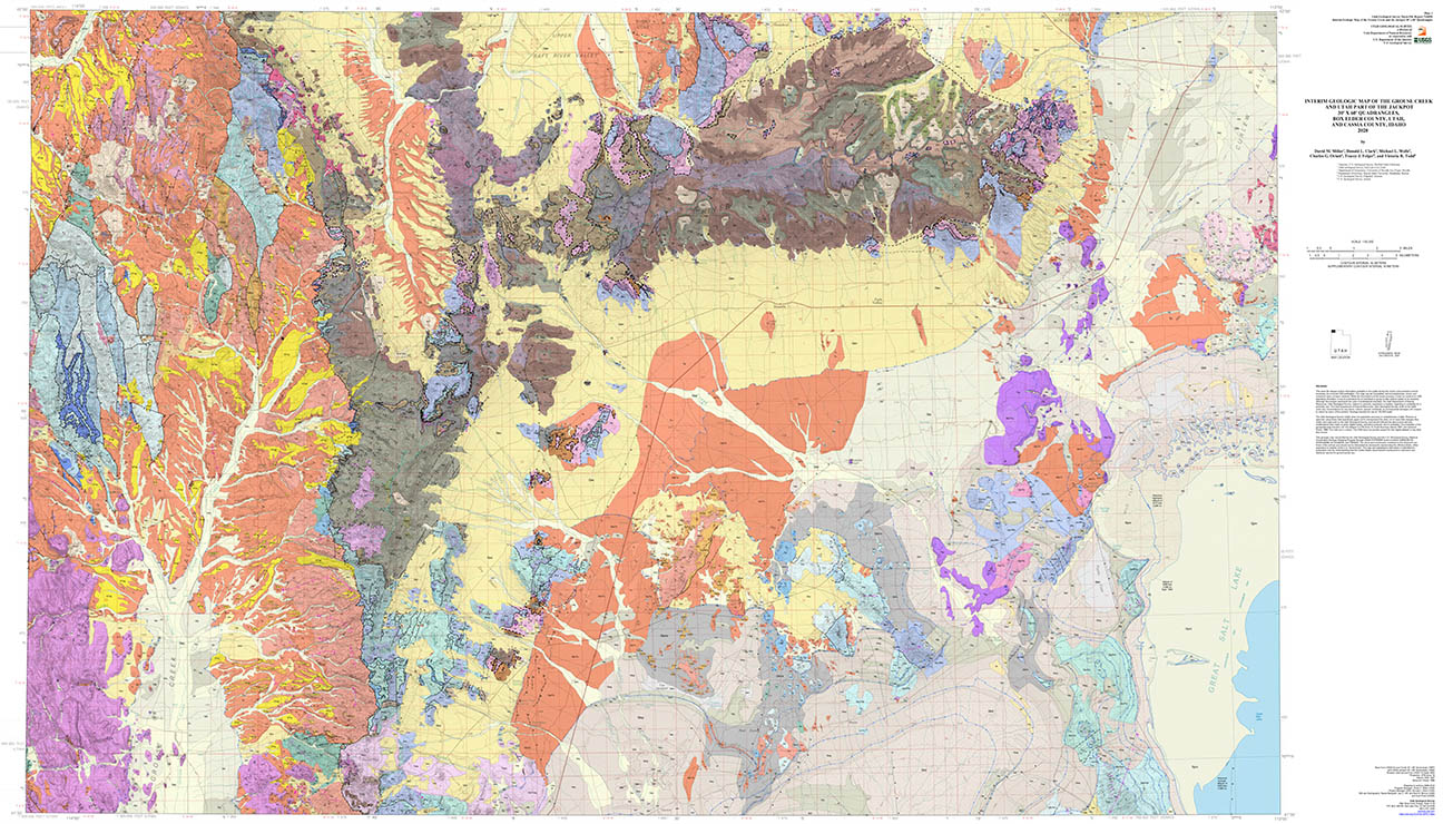Interim geologic map of the Grouse Creek and Utah part of the Jackpot 30' x 60' quadrangles, Box Elder County, Utah, and Cassia County, Idaho (OFR-716dm)