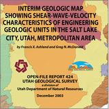 Interim map showing shear-wave-velocity characteristics of engineering geologic units in the Salt Lake City, Utah metropolitan area (OFR-424)