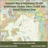 Geologic map of the Huntington 30' x 60' quadrangle, Carbon, Emery, Grand, and Uintah Counties, Utah (OFR-440dm)