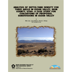 Analysis of septic-tank density for three areas in Cedar Valley, Iron ...